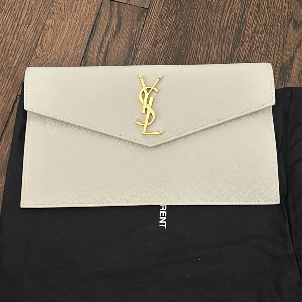 Brand new Saint Laurent envelope clutch ivory/ beige color